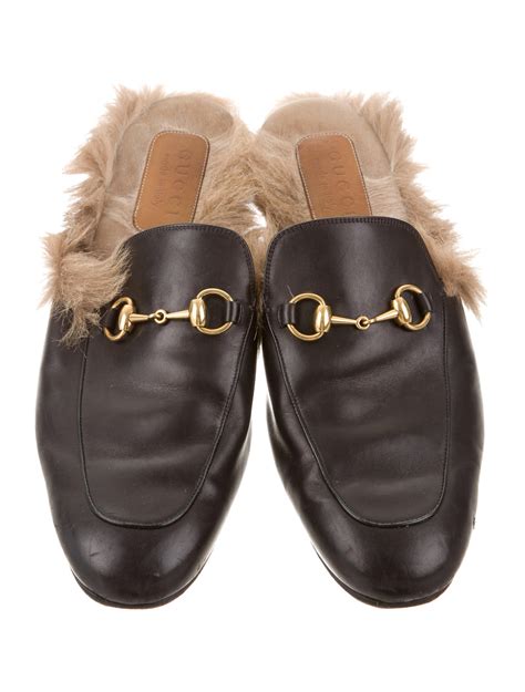 gucci princetown fur lined leather slippers|Gucci princetown fur sale.